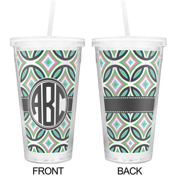 Geometric Circles Double Wall Tumbler with Straw - Approval