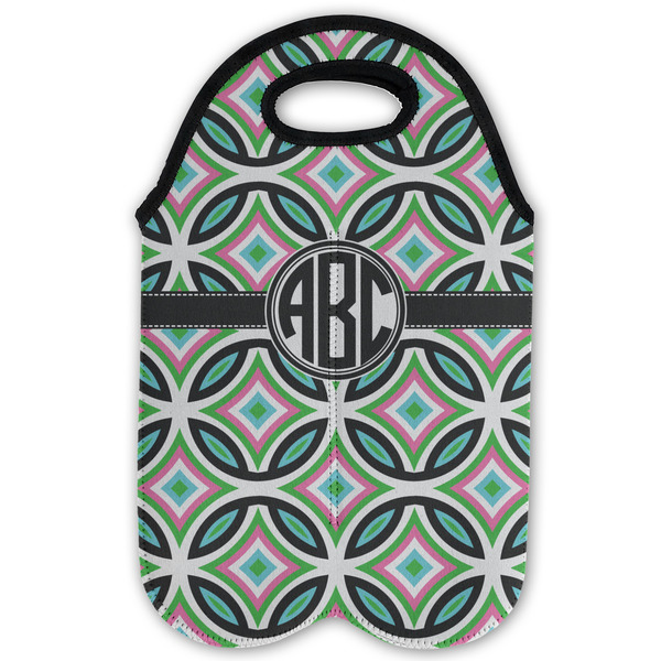 Geometric Circles Double Wine Tote - Flat (new)