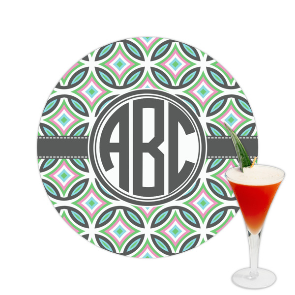 Custom Geometric Circles Printed Drink Topper -  2.5" (Personalized)