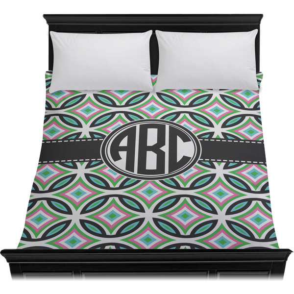 Geometric Circles Duvet Cover - Queen - On Bed - No Prop