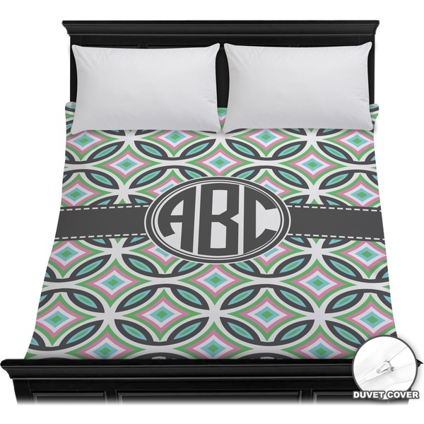 Custom Geometric Circles Duvet Cover - Full / Queen (Personalized)