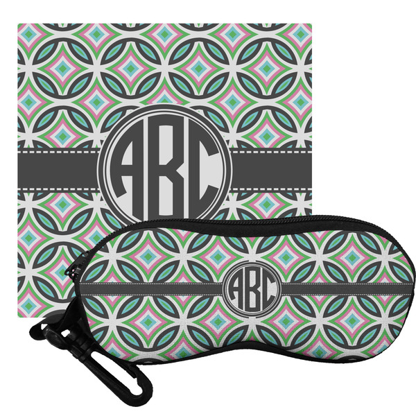 Custom Geometric Circles Eyeglass Case & Cloth (Personalized)