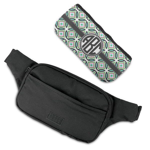 Geometric Circles Fanny Packs - FLAT (flap off)