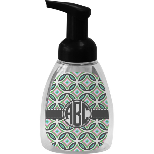 Custom Geometric Circles Foam Soap Bottle - Black (Personalized)