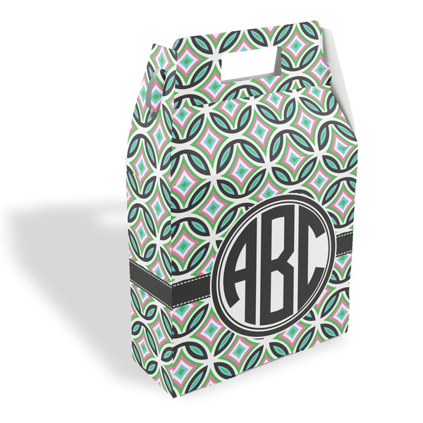 Custom Geometric Circles Gable Favor Box (Personalized)