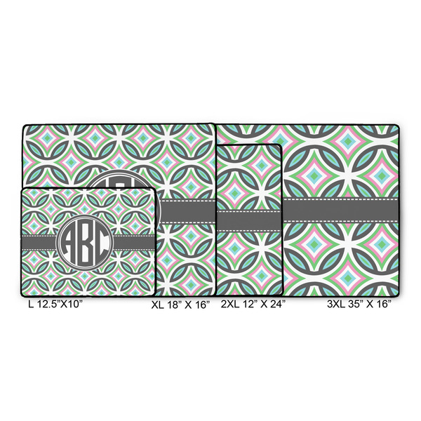 Geometric Circles Gaming Mats - SIZE CHART