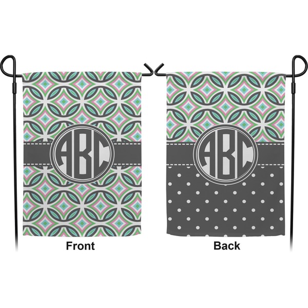 Geometric Circles Garden Flag - Double Sided Front and Back