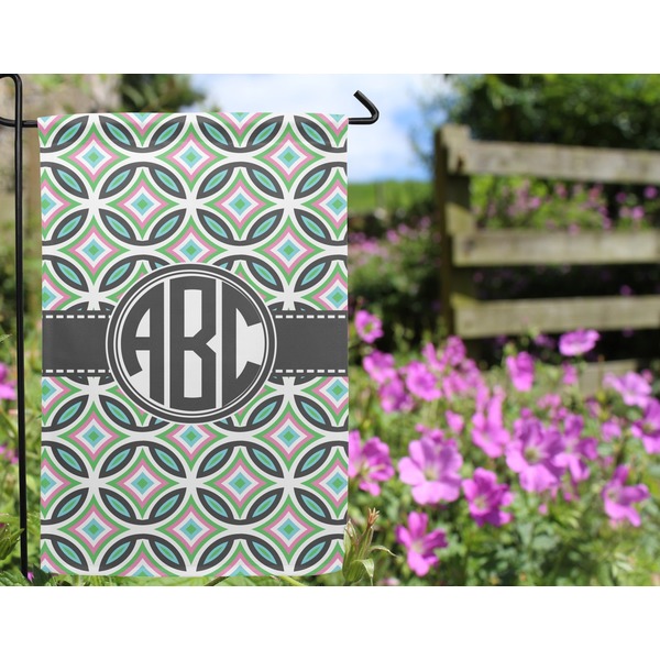 Geometric Circles Garden Flag - Outside In Flowers