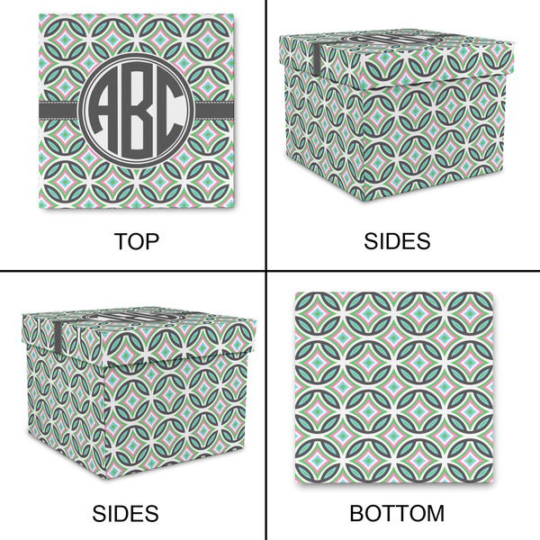 Geometric Circles Gift Boxes with Lid - Canvas Wrapped - Large - Approval