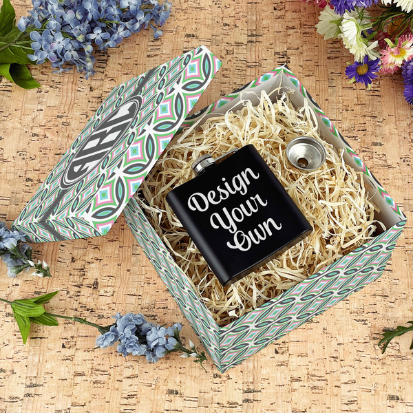 Geometric Circles Gift Boxes with Lid - Canvas Wrapped - Large - In Context