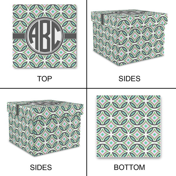 Geometric Circles Gift Boxes with Lid - Canvas Wrapped - Medium - Approval