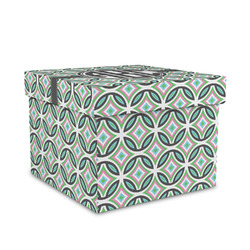 Geometric Circles Gift Box with Lid - Canvas Wrapped - Medium (Personalized)