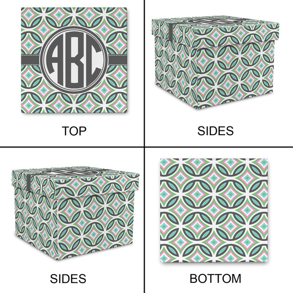 Geometric Circles Gift Boxes with Lid - Canvas Wrapped - Small - Approval