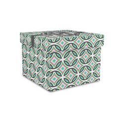 Geometric Circles Gift Box with Lid - Canvas Wrapped - Small (Personalized)