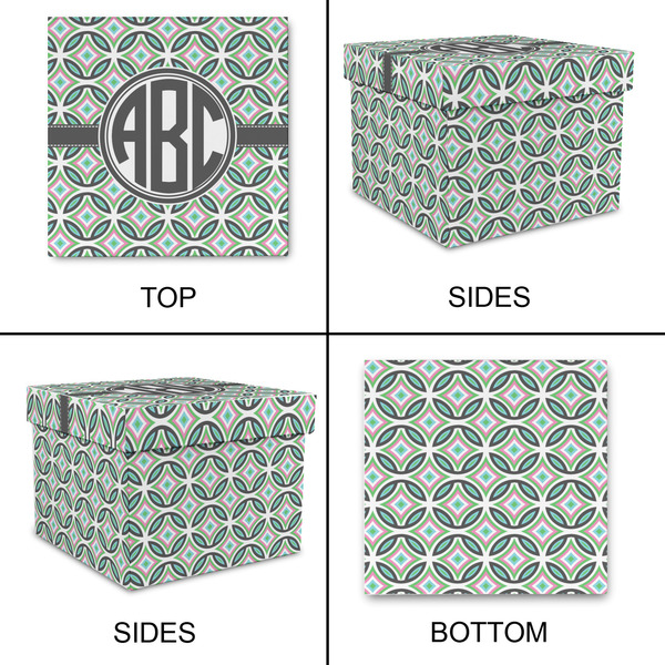Geometric Circles Gift Boxes with Lid - Canvas Wrapped - X-Large - Approval