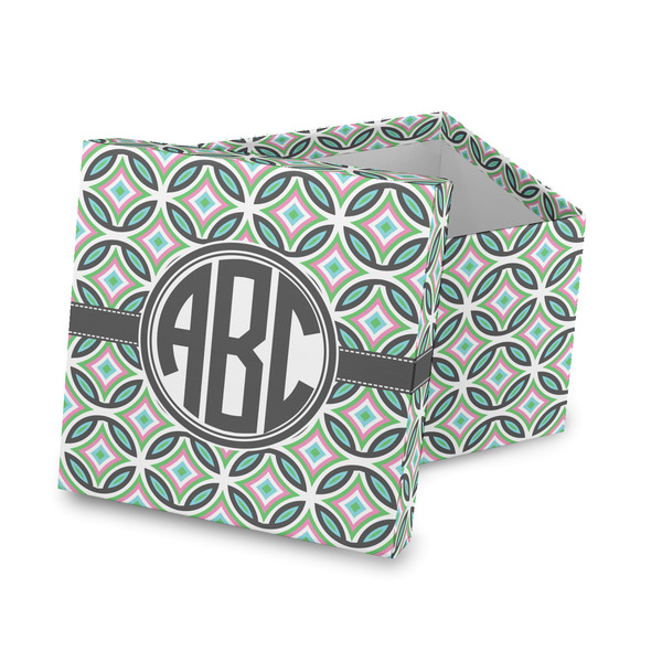 Custom Geometric Circles Gift Box with Lid - Canvas Wrapped (Personalized)