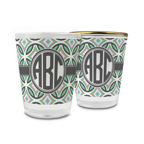 Custom Geometric Circles Glass Shot Glass - 1.5 oz (Personalized)