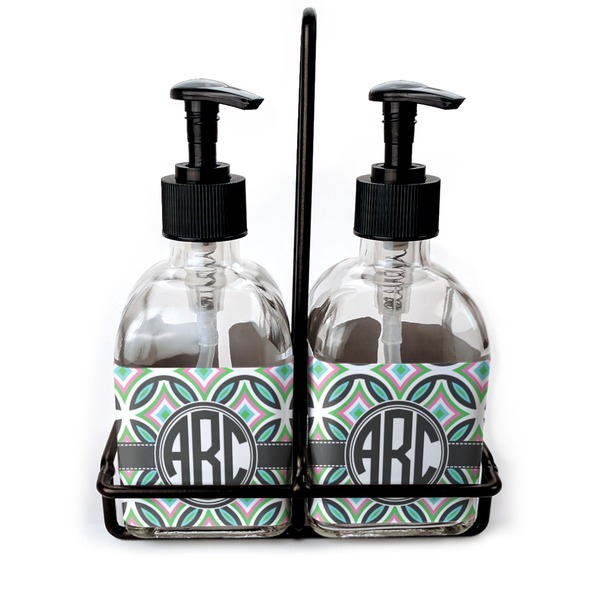 Custom Geometric Circles Glass Soap & Lotion Bottles (Personalized)