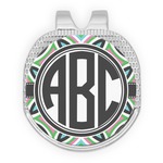 Geometric Circles Golf Ball Marker - Hat Clip - Silver