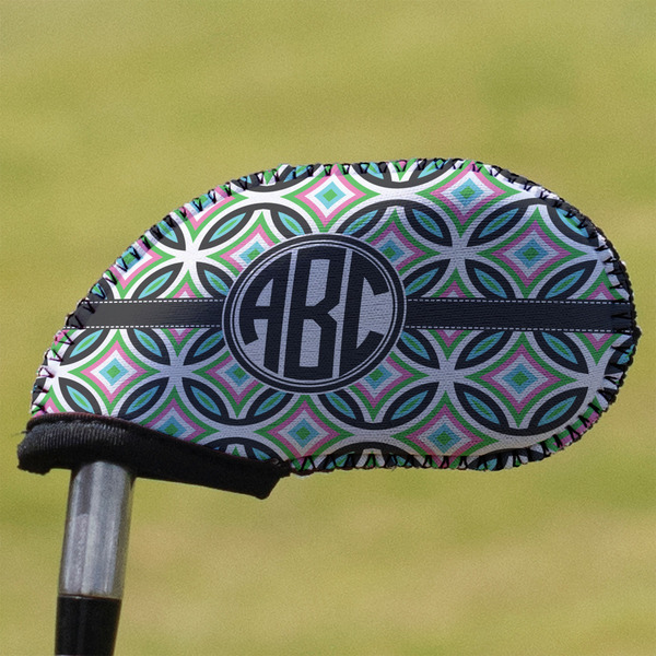 Custom Geometric Circles Golf Club Iron Cover (Personalized)