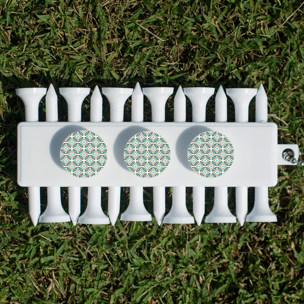 Geometric Circles Golf Tees & Ball Markers Set - Back