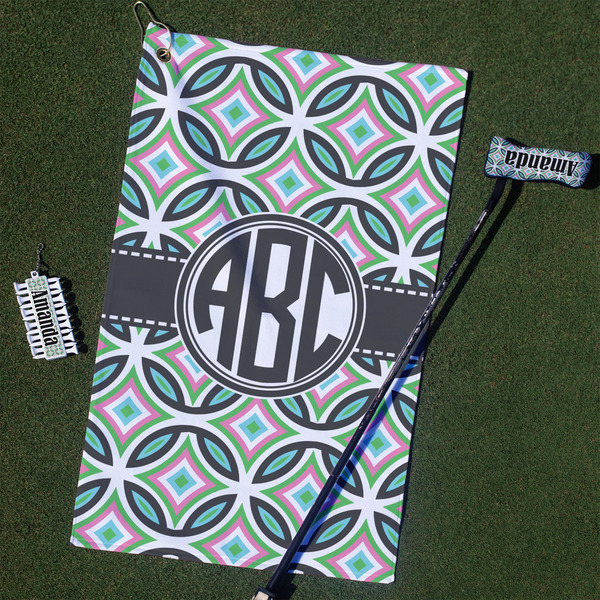 Custom Geometric Circles Golf Towel Gift Set (Personalized)