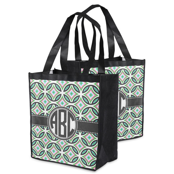 Geometric Circles Grocery Bag - MAIN