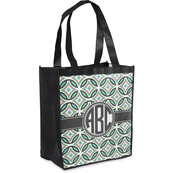 Custom Geometric Circles Grocery Bag (Personalized)