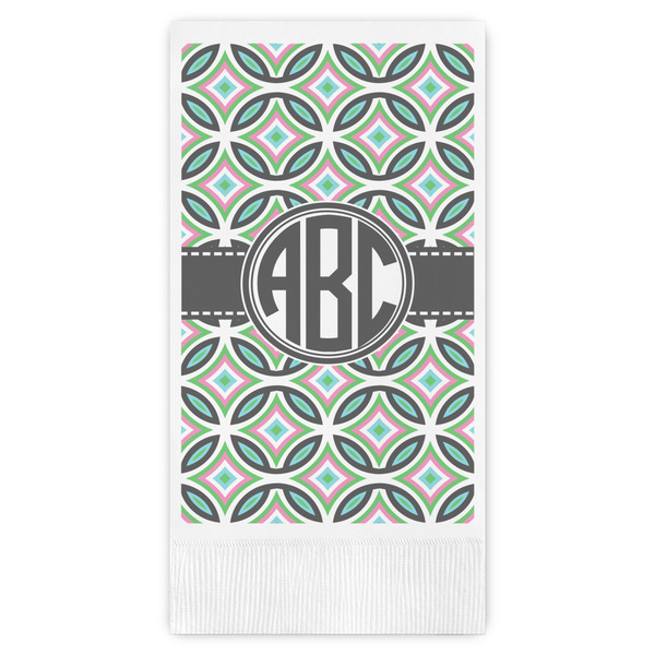 Custom Geometric Circles Guest Napkins - Full Color - Embossed Edge (Personalized)