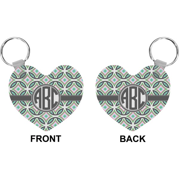 Geometric Circles Heart Keychain (Front + Back)