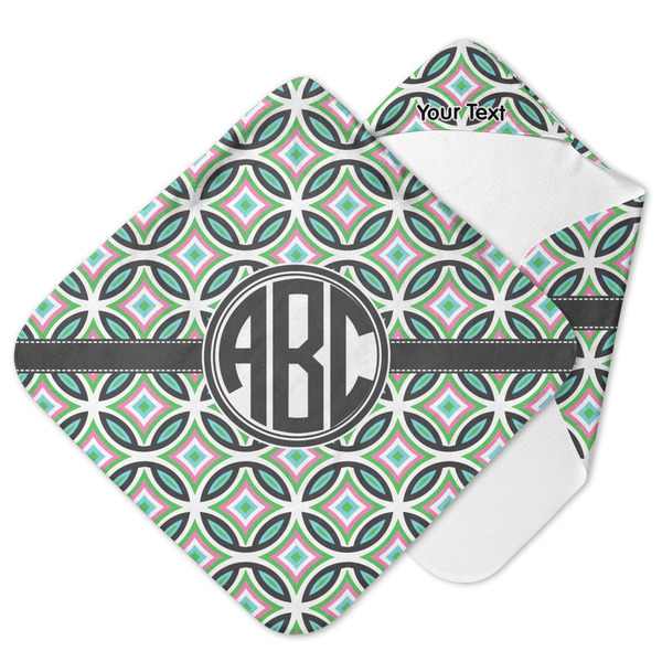 Custom Geometric Circles Hooded Baby Towel (Personalized)