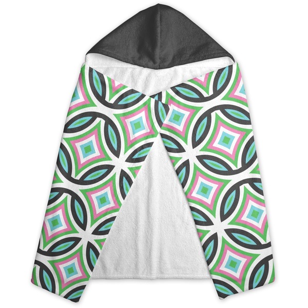 Geometric Circles Hooded Towel - Folded