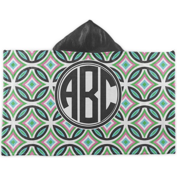 Custom Geometric Circles Kids Hooded Towel (Personalized)