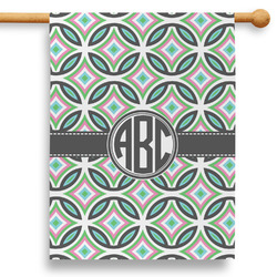 Geometric Circles 28" House Flag - Double Sided (Personalized)