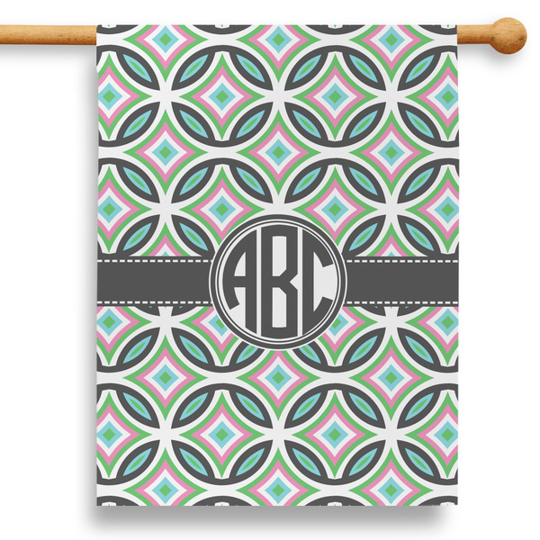Custom Geometric Circles 28" House Flag - Single Sided (Personalized)