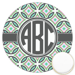 Geometric Circles Printed Cookie Topper - 3.25" (Personalized)