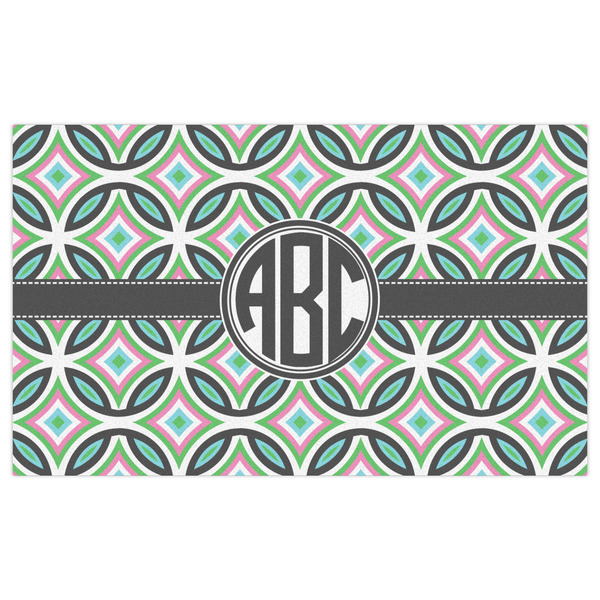 Geometric Circles Indoor / Outdoor Rug - 3'x5' - Front Flat