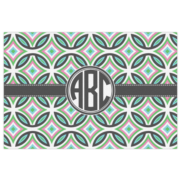 Geometric Circles Indoor / Outdoor Rug - 4'x6' - Front Flat