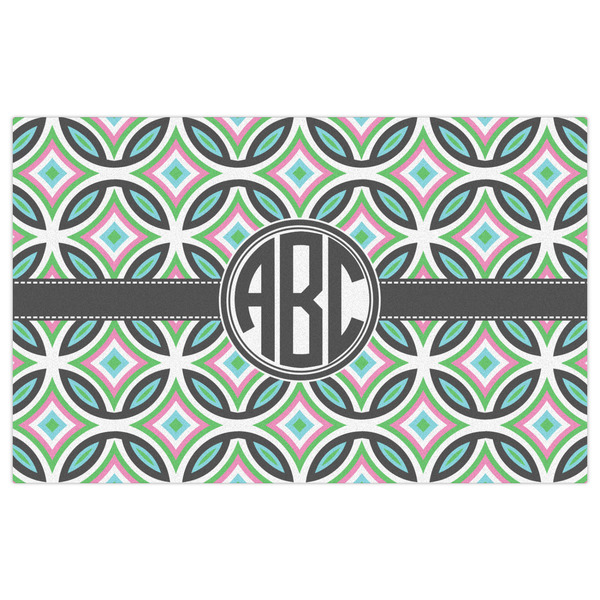 Geometric Circles Indoor / Outdoor Rug - 5'x8' - Front Flat