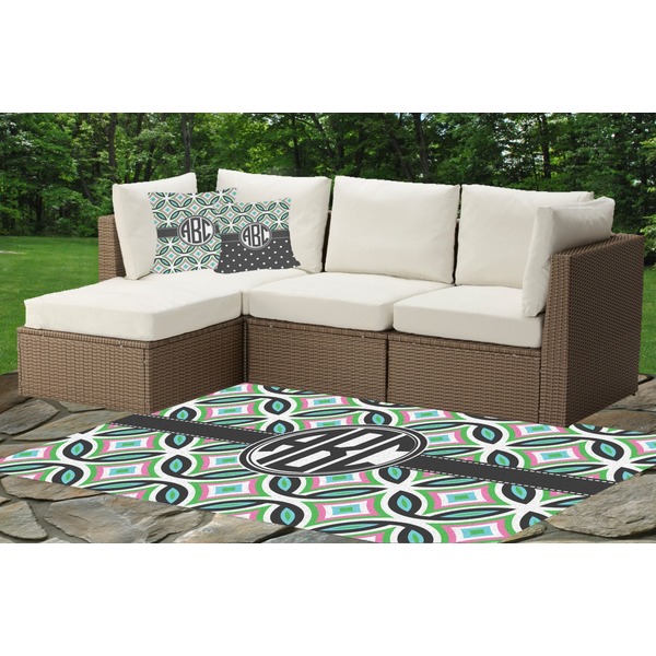 Geometric Circles Outdoor Mat & Cushions