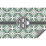 Geometric Circles Indoor / Outdoor Rug - 6'x8' w/ Monogram