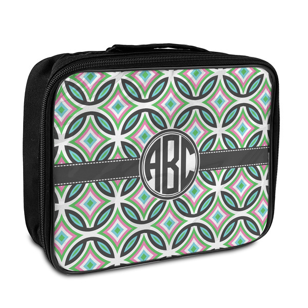 Custom Geometric Circles Insulated Lunch Bag (Personalized)