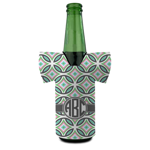 Geometric Circles Jersey Bottle Cooler - FRONT (on bottle)