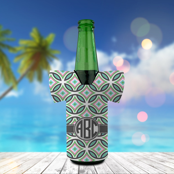 Geometric Circles Jersey Bottle Cooler - LIFESTYLE