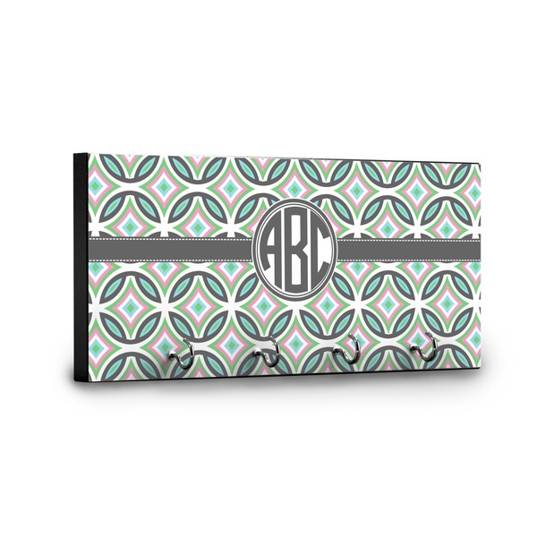 Geometric Circles Key Hanger - Front View with Hooks