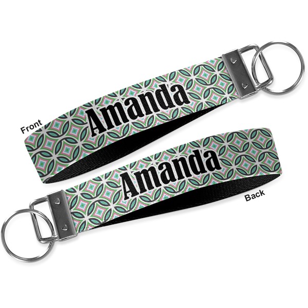 Geometric Circles Key-chain - Metal and Nylon - Front and Back