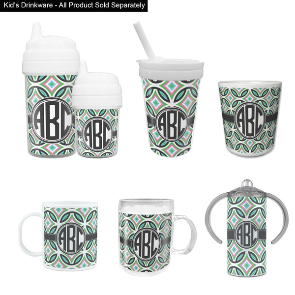 Geometric Circles Kid's Drinkware - Customized & Personalized