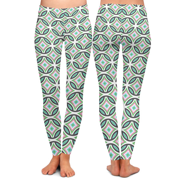 Geometric Circles Ladies Leggings - Front and Back