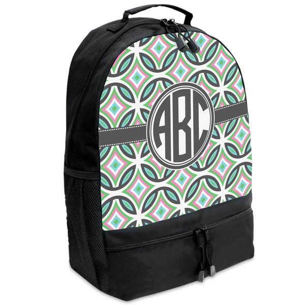 Custom Geometric Circles Backpacks - Black (Personalized)