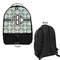 Geometric Circles Large Backpack - Black - Front & Back View